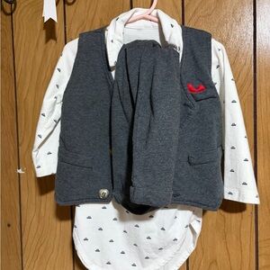 Gray Kids Vest and Shirt Set